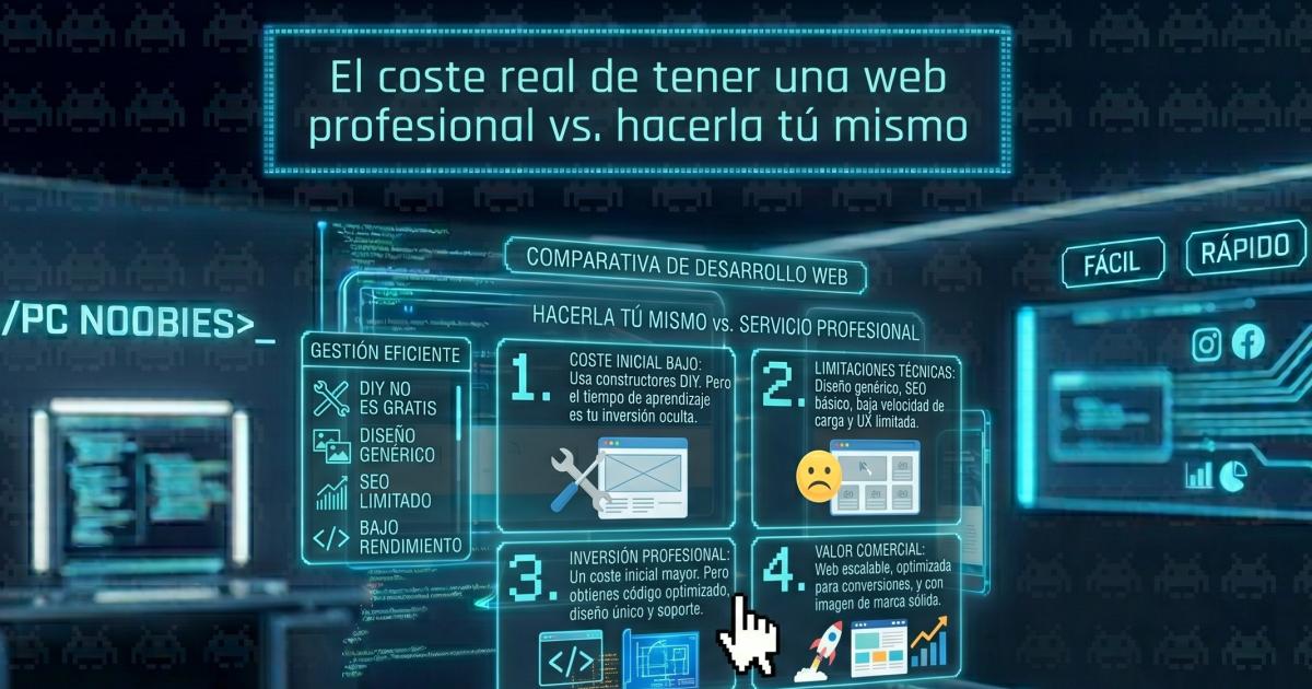 El coste real de tener una web profesional vs. hacerla tú mismo