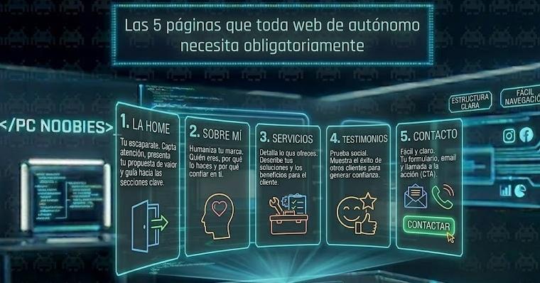 Las 5 páginas que toda web de autónomo necesita obligatoriamente